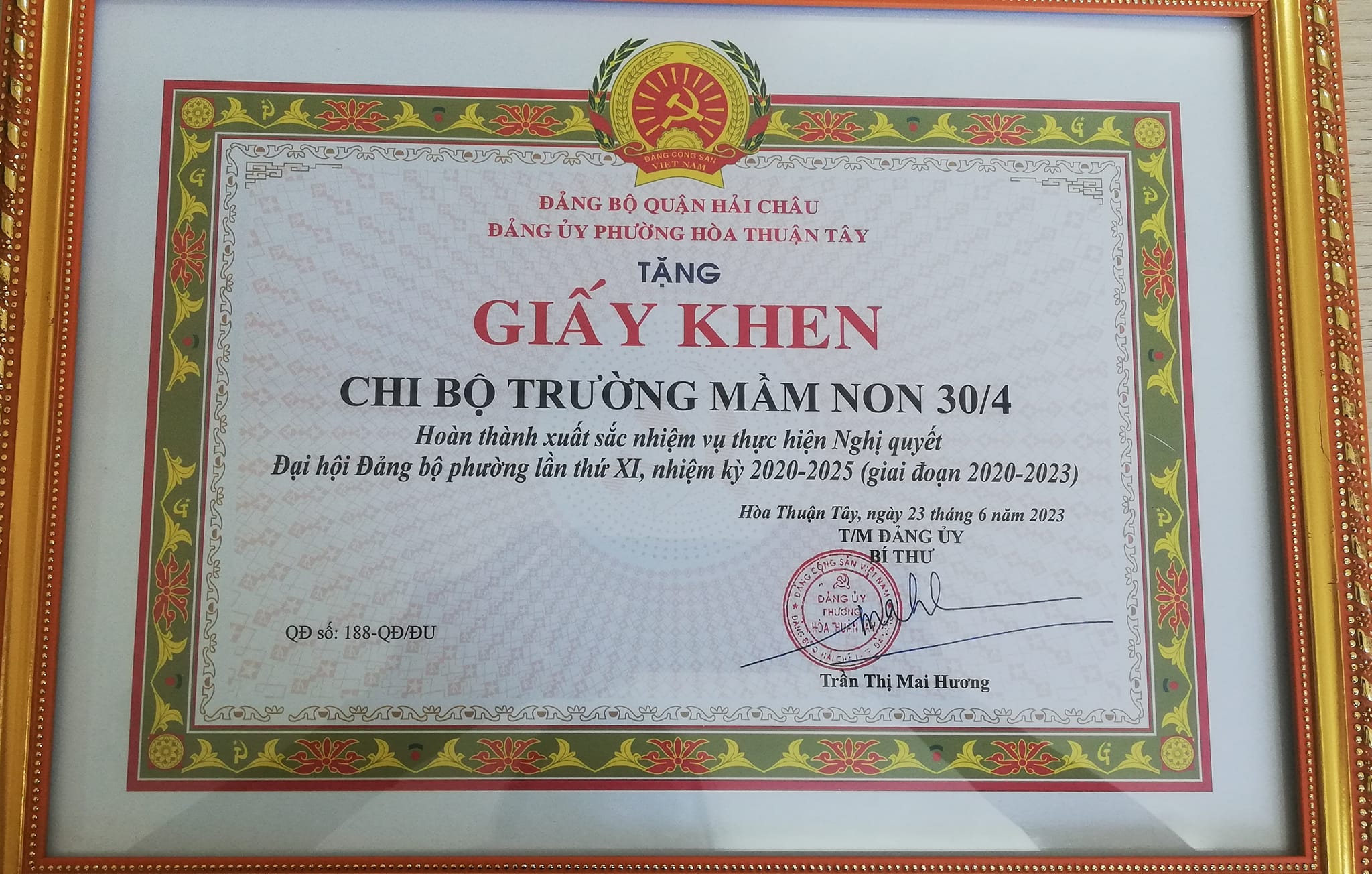NIỀM VUI CỦA CHI BỘ MẦM NON 30/4